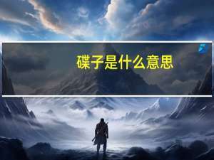 碟子是什么意思