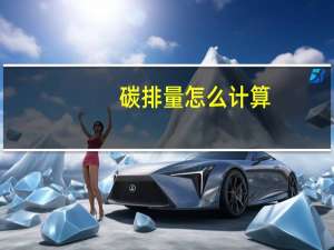 碳排量怎么计算