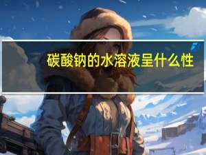 碳酸钠的水溶液呈什么性