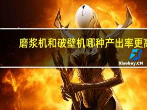 磨浆机和破壁机哪种产出率更高