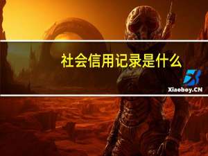 社会信用记录是什么