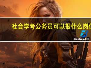 社会学考公务员可以报什么岗位