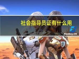 社会指导员证有什么用