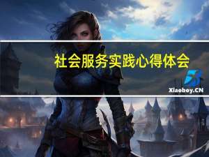 社会服务实践心得体会