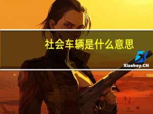 社会车辆是什么意思