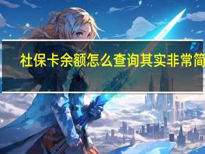 社保卡余额怎么查询 其实非常简单