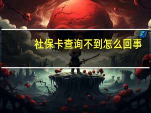 社保卡查询不到怎么回事