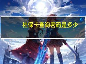 社保卡查询密码是多少