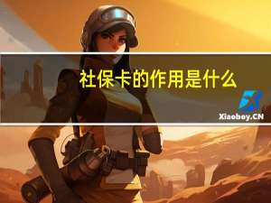 社保卡的作用是什么