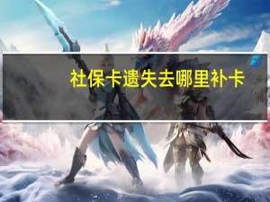 社保卡遗失去哪里补卡