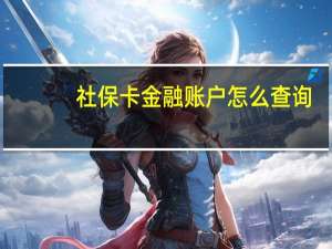 社保卡金融账户怎么查询（可以介绍一下吗）