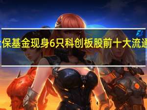 社保基金现身6只科创板股前十大流通股东榜