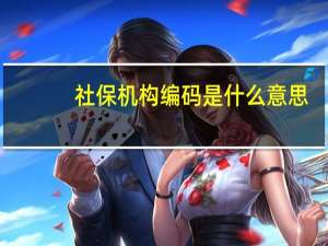 社保机构编码是什么意思