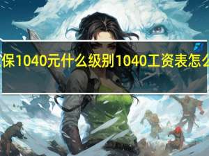 社保1040元什么级别 1040工资表怎么算社保