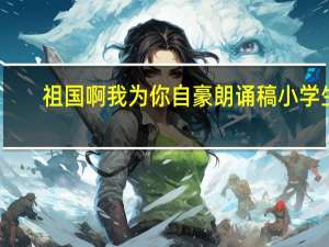 祖国啊我为你自豪朗诵稿小学生（祖国啊我为你自豪朗诵稿）