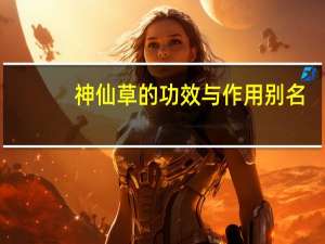 神仙草的功效与作用别名（神仙草的功效与作用）