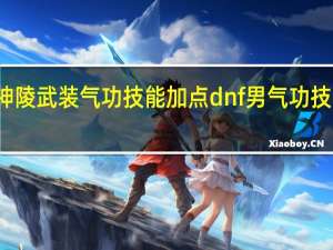 神陵武装气功技能加点 dnf男气功技能加点