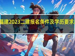 福建2023二建报名条件及学历要求是什么