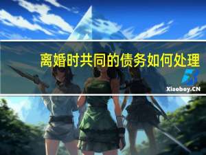 离婚时共同的债务如何处理