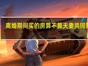 离婚期间买的房算不算夫妻共同财产