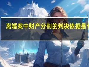 离婚案中财产分割的判决依据是什么