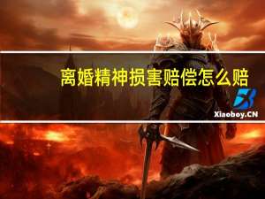 离婚精神损害赔偿怎么赔