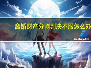 离婚财产分割判决不服怎么办