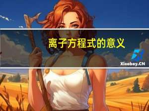 离子方程式的意义