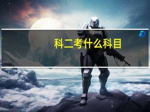 科二考什么科目