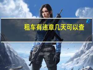 租车有违章几天可以查
