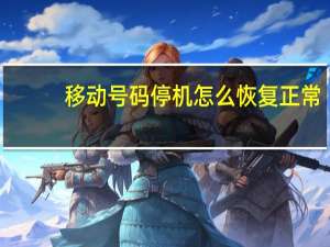移动号码停机怎么恢复正常