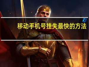 移动手机号挂失最快的方法