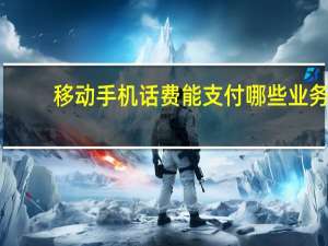 移动手机话费能支付哪些业务