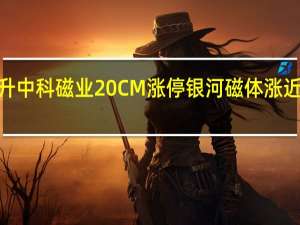 稀土永磁板块持续拉升中科磁业20CM涨停银河磁体涨近8%久吾高科、中国稀土跟涨