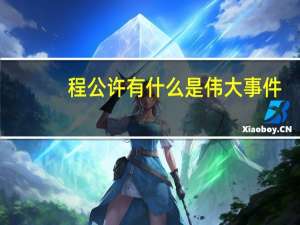 程公许有什么是伟大事件