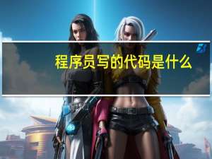程序员写的代码是什么
