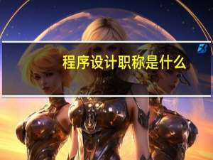 程序设计职称是什么