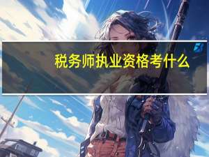 税务师执业资格考什么