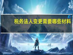 税务法人变更需要哪些材料