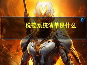 税控系统清单是什么