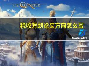 税收筹划论文方向怎么写