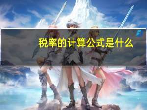 税率的计算公式是什么
