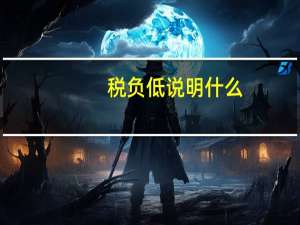 税负低说明什么
