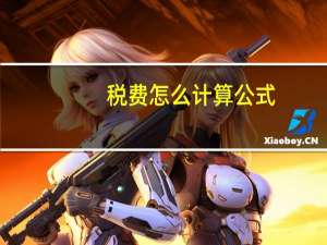税费怎么计算公式