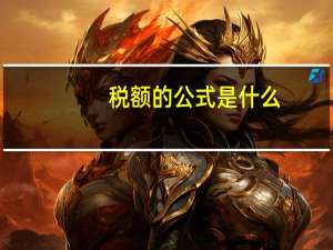 税额的公式是什么