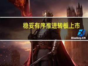 稳妥有序推进转板上市