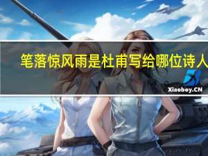 笔落惊风雨是杜甫写给哪位诗人的