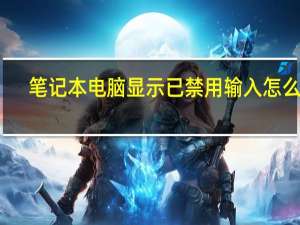 笔记本电脑显示已禁用输入怎么办