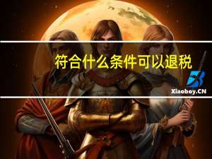 符合什么条件可以退税