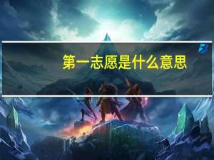 第一志愿是什么意思